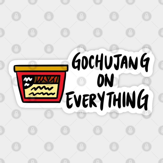 Gochujang on Everything (Korean Red Chili Paste) Sticker by bonniemamadraws